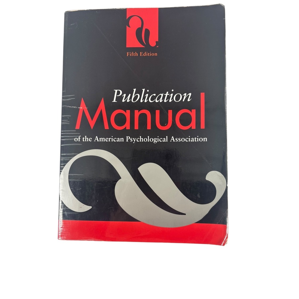 APA Publication Manual Textbook 5th Edition Black Red Good APA Style Guide